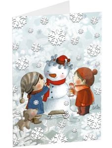 Коледна картичка "Снежен приятел"