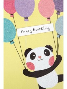 Картичка Busquets за рожден ден: Панда с балони