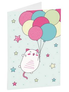 Картичка Busquets за рожден ден: Коте с балони