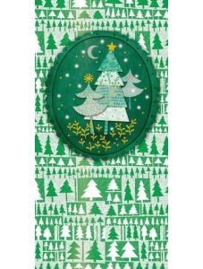 Коледна картичка за пари "Зелени елхи"