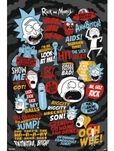 Голям плакат Rick & Morty Quotes