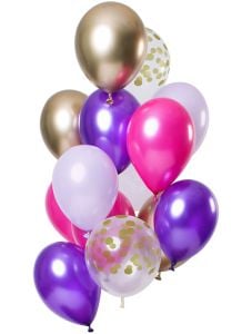 Комплект балони Folat - Purple Posh, 12 бр.