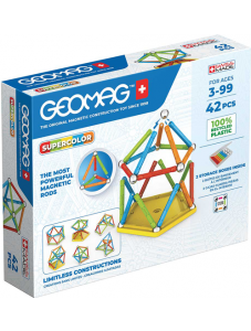 Магнитен конструктор Geomag - Supercolor, 42 части