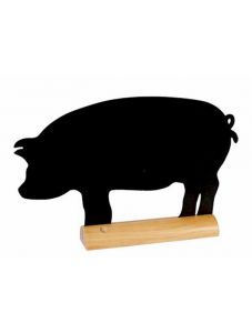 Черна дъска Securit с дървена основа и форма на прасе