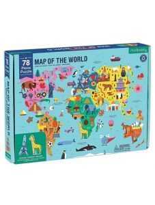 Детски пъзел Crocodile Creek Map Of The World - Карта на света, 78 части
