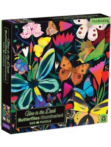 Детски светещ пъзел Mudpuppy Butterflies - Пеперуди, 500 части
