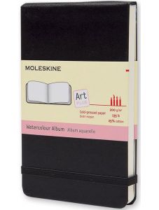 Творчески тефтер Moleskine Watercolour Album с твърди корици и нелинирани страници