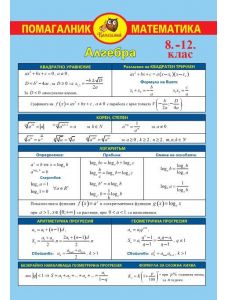 Помагалник математика 8 - 12 клас: Алгебра