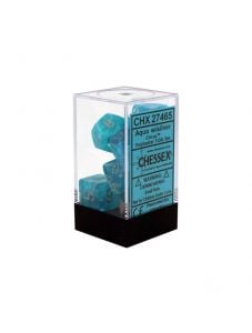Комплект зарчета за ролеви игри Chessex: Cirrus Polyhedral aqua silver, 7бр.