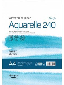 Скицник Drasca Watercolour Pad Aquarelle Rough А4, 15 бели листа