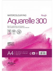 Скицник Drasca Watercolour Pad Aquarelle Rough А4, 12 бели листа