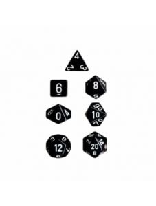 Комплект зарчета за настолни игри Chessex: Opaque Polyhedra черен, 7бр.