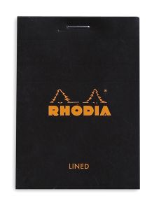 Черен блок - пад Rhodia Basics №12 - 80 листа на широки редове