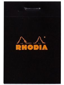 Черен блок - пад Rhodia №11, в A7 размер и 80 листа на квадратчета