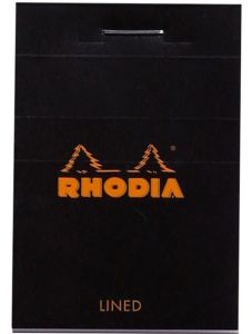 Черен блок - пад Rhodia №10, в A8 размер и 80 листа на широки редове
