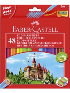 Цветни моливи Faber-Castell, 48 цвята + острилка