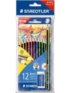 Комплект цветни моливи Staedtler + молив и гума