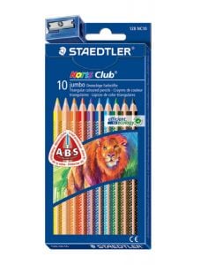 Комплект цветни моливи Staedtler, 10 цвята + острилка