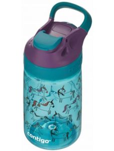 Детска бутилка за вода Contigo Gizmo Flip - Еднорози, 420 мл.