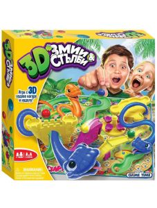 Детска настолна игра Funville - 3D Змии и стълби