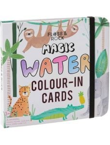 Оцветяване с вода Floss & Rock, Magic Colour-in cards, Jungle - Диви животни