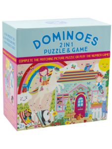 Домино и пъзел Floss & Rock, Dominoes 2 in 1, Rainbow Fairy - Феята на Дъгата