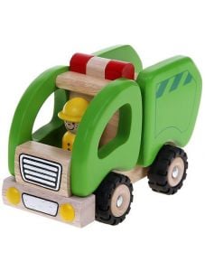 Дървена играчка Goki - боклукчийски камион