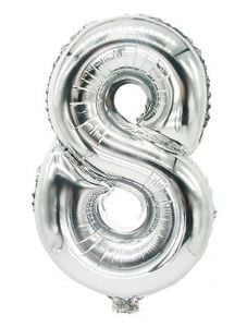 Фолиев балон - сребриста цифра 8