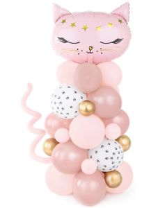 Букет от балони PartyDeco - Розова котка