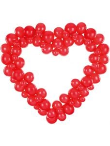 Комплект балони PartyDeco - Червен гирлянд сърце