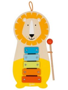 Дървен ксилофон с 5 тона Goki - Лъв