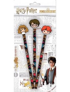 Комплект Harry Potter: Три молива с гумички