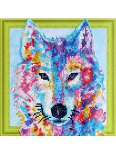 Картина с частична диамантена мозайка - Вълк