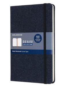 Класически тефтер Moleskine Limited Editions Denim Prussian Blue с твърди корици и линирани страници
