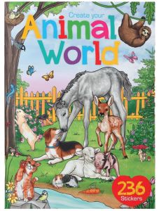 Книжка със стикери Depesche - Животниски свят