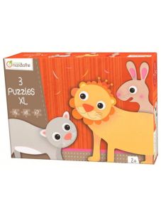 Комплект детски пъзели Avenue Mandarine: Зайче, коте и лъвче