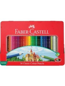 Комплект 36 цветни моливи Faber-Castell в метална кутия