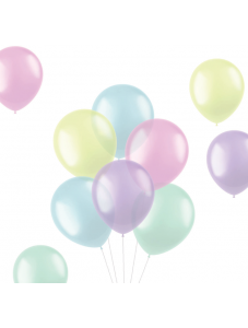 Комплект прозрачни пастелни балони Folat, 10 бр.
