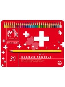 Комплект цветни моливи Caran d'Ache Swisscolor в метална кутия, 30 цвята