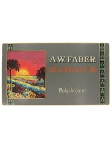 Цветни моливи Faber-Castel Polychromos в метална кутия, 12 цвята, къси