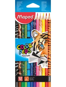 Цветни моливи Maped Color'Peps Animals, 12 цвята