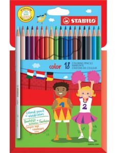 Комплект цветни моливи Stabilo, 18 цвята