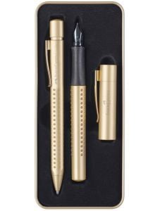 Комплект Faber-Castell - Химикалка и писалка Grip Edition Gold