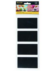 Комплект правоъгълни черни стикери за течен тебешир - 8 бр.