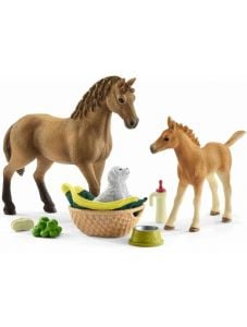 Комплект Schleich: Грижа за коне на Сара