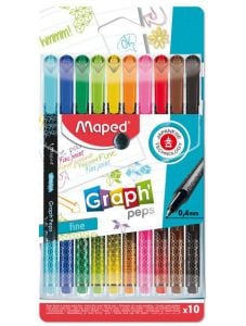 Комплект тънкописци Maped Graph Peps Premium, 10 цвята