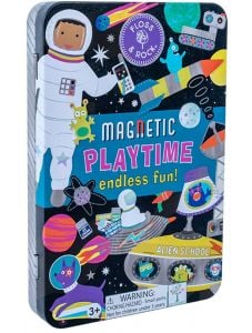Кутия с магнити Floss & Rock, Magnetic Playtime, Space - Космонавт