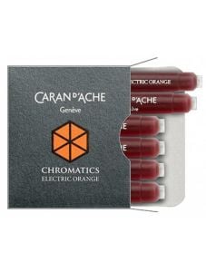 Патрончета за писалка Caran d'Ache Chromatics 6 бр. - електриково оранжево