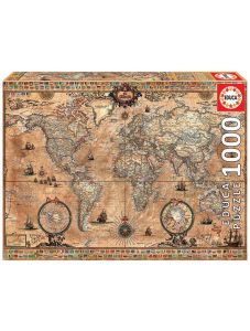 антична карта на света - пъзел Educa
