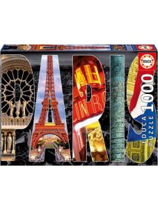 Пъзел Educa: Колаж на Париж, 1000 части